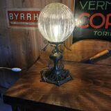 Bronze and glass lamp