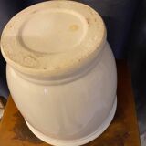 Cache pot en ceramique couleur gres clair forme ronde