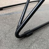 Set of black postmodern Kreuzschwinger chairs by Till Behrens for Schlubach, 1980s.