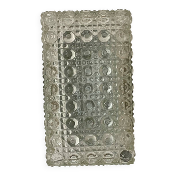 Rectangular moulded glass ceiling light