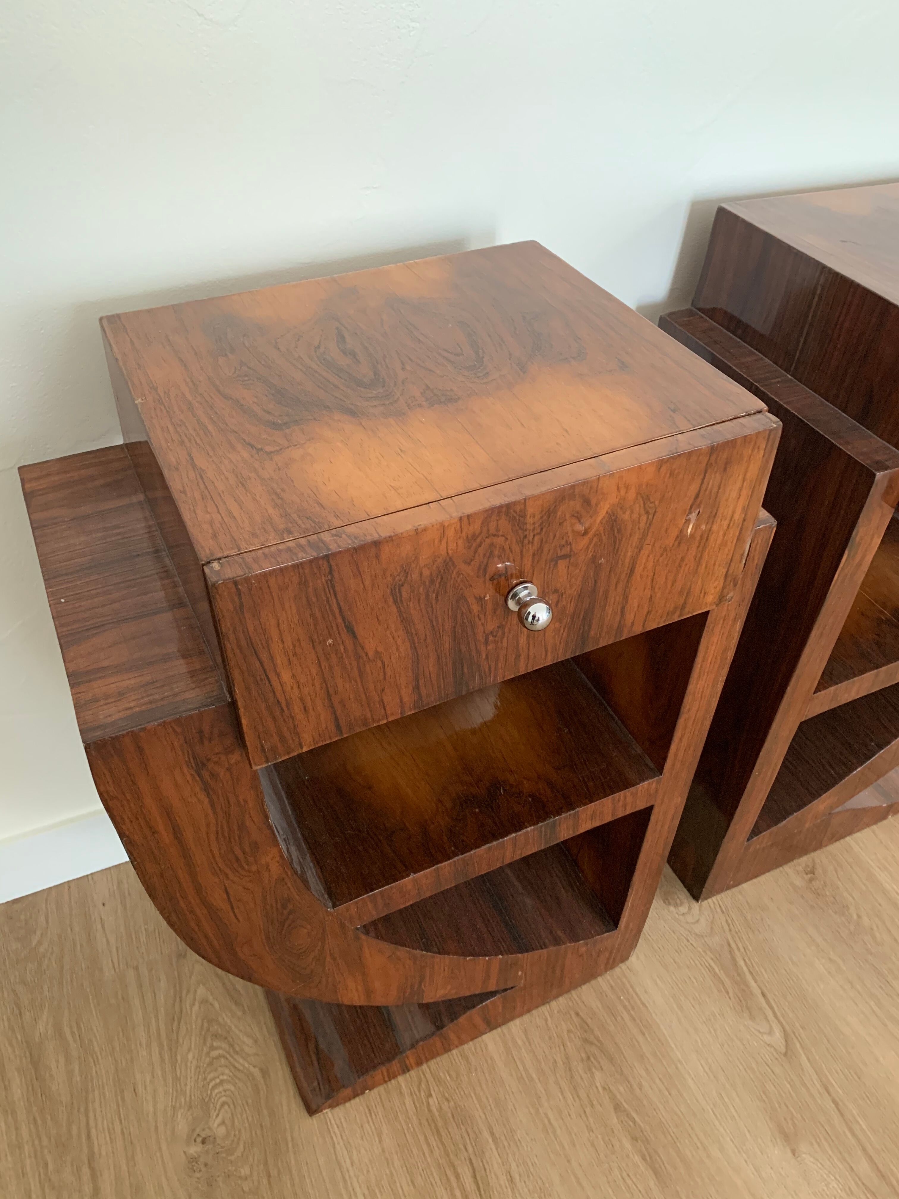 Art Deco bedside pair