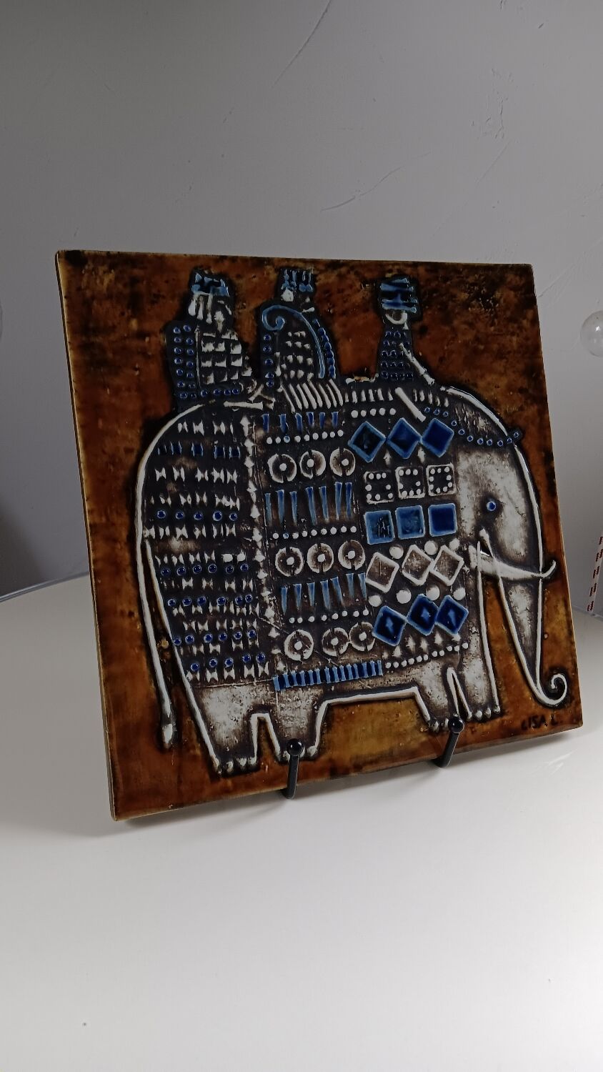 Ceramic plaque series Unik, Elephant by Lisa Larson - Gustavsberg