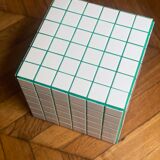 Side table cube sofa tip tile mosaic white green joint