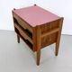 Walnut Nightstand attr. to Ico Parisi with a Pink Top and Black Drawers