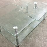 Glass and chrome coffee table