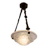 Art Deco bronze and glass suspension - 1930s/40s