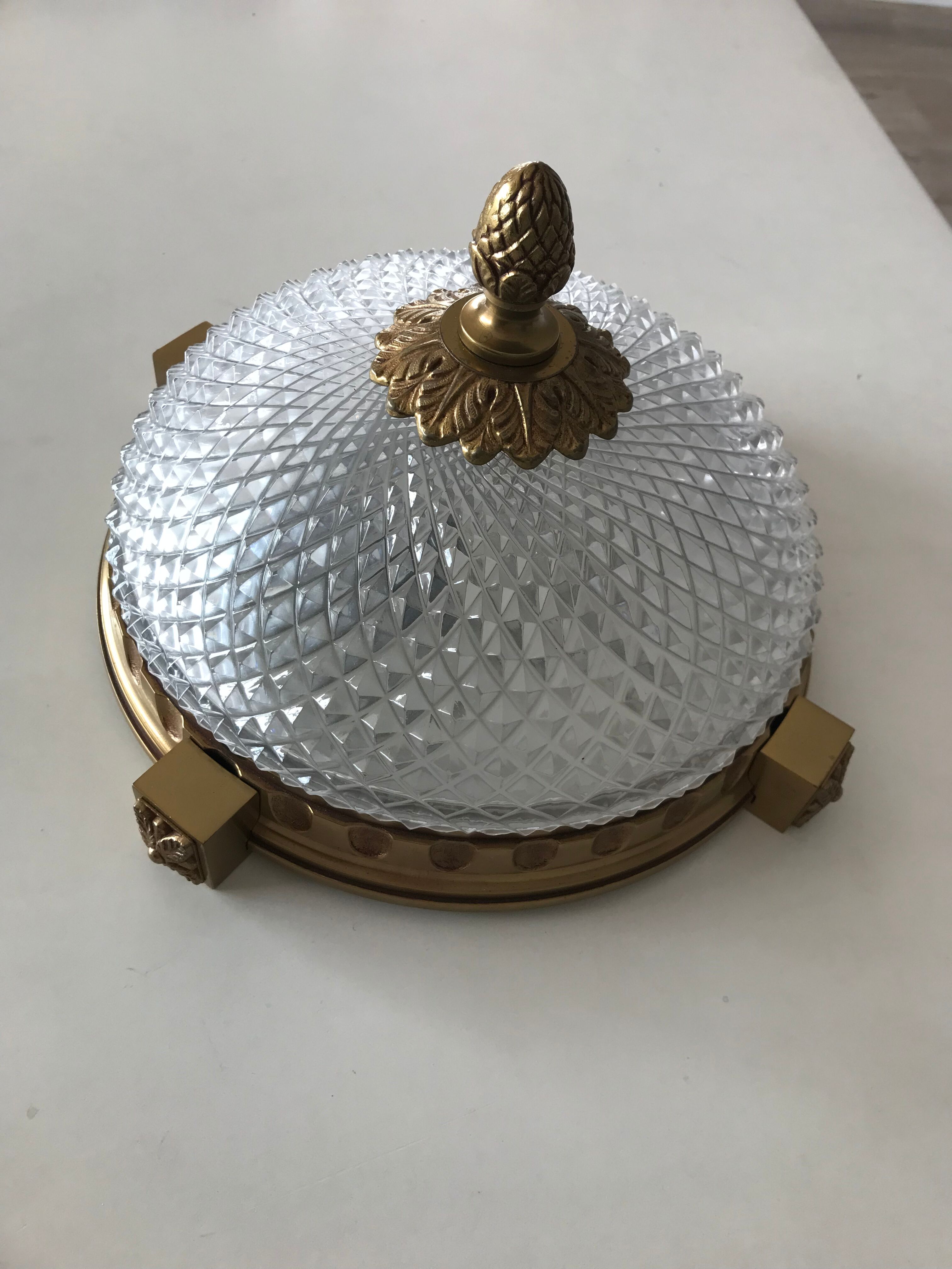 Worked glass ceiling lamp