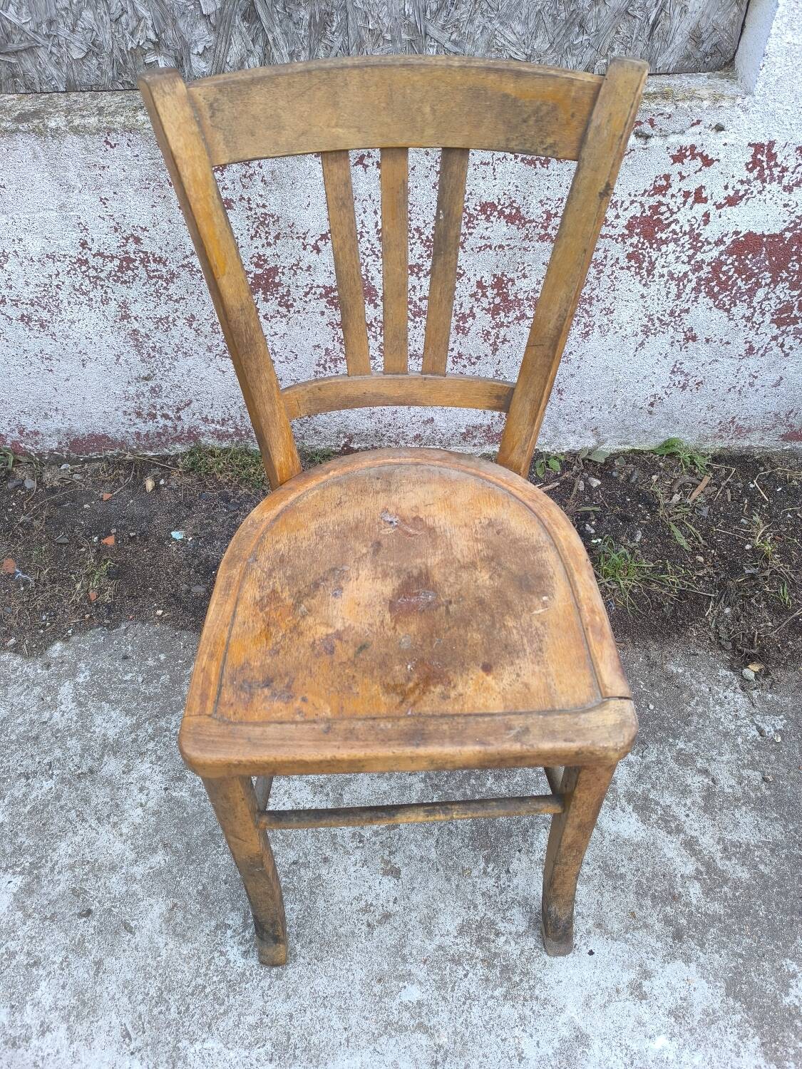 Set of 4 authentic Luterma bistro chairs in beech wood in their original condition