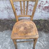 Lot de 4 chaises de bistrot Luterma authentique en bois de hêtre dans leur jus