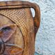 Pair of antique brutalist planters, Savoyard folk art