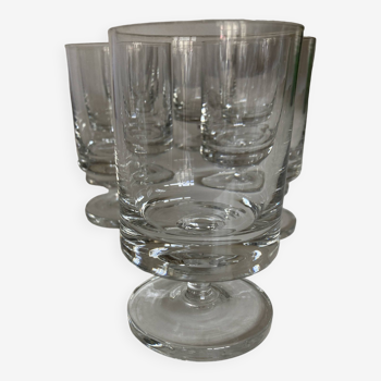 Set de 7 verres gobelets à pied en cristal sonnant 1970