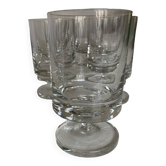 Set de 7 verres gobelets à pied en cristal sonnant 1970
