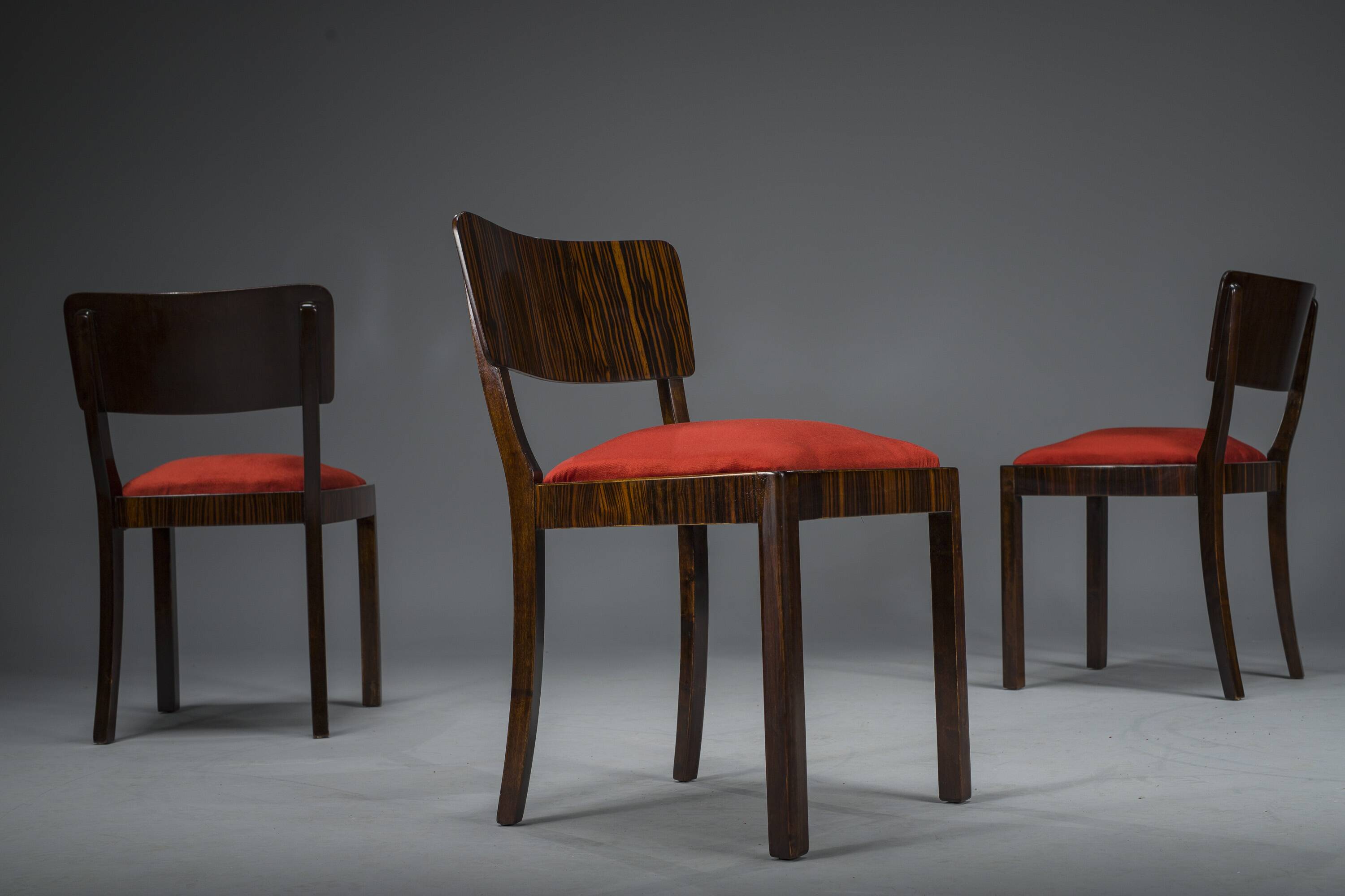 Art Deco Makassar dining chairs, 1930s, set of 4