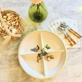 Dish with slip compartments