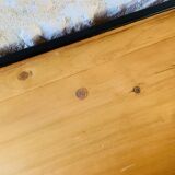 Small vintage row with sliding doors, metal legs Circa 50's