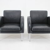 1970s  Pair Of Leather Armchairs ,Czechoslovakia