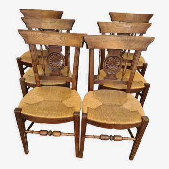 Lot de six chaises style provençale directoire