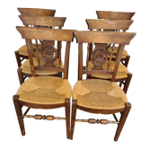 Set of six Provencal style chairs directoire