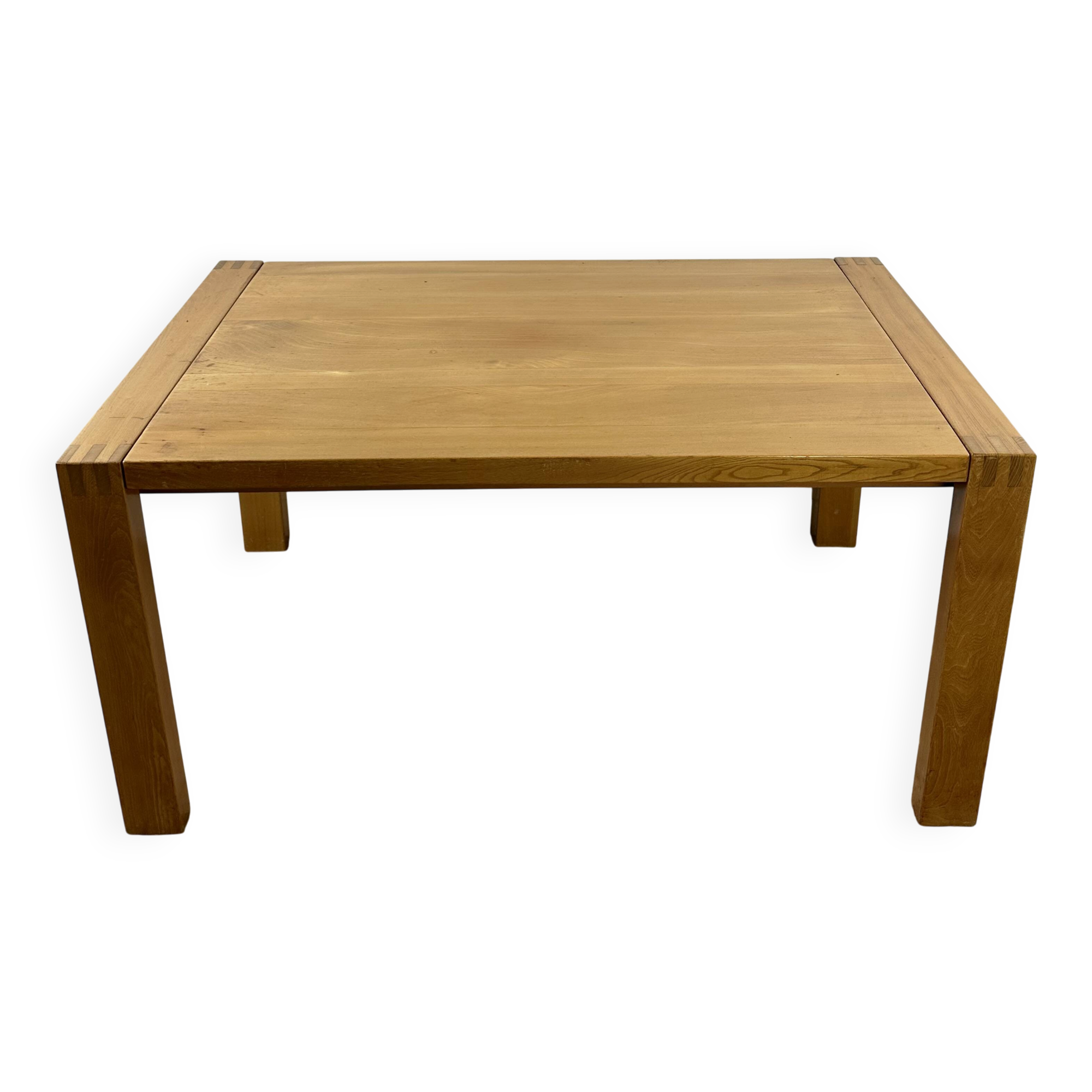 Extendable table in solid oiled elm by maison regain 1970