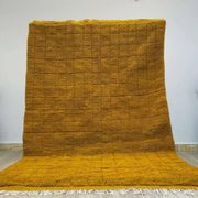 Tapis en laine marocain jaune traditionnelle taille 150 x 250 cm