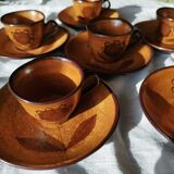 Set of 6 stoneware coffee cups