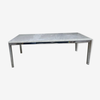 Chromium coffee table and white marble design 70