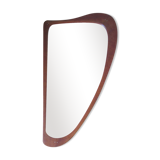 Triangular mirror teak, vintage, Denmark 1955  - 39x74cm