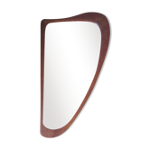 Triangular mirror teak, vintage, Denmark 1955  - 39x74cm
