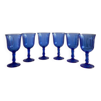 6 verres sur pieds , vintage 1980.