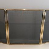 Brass and wire mesh firewall. french work. around 1970