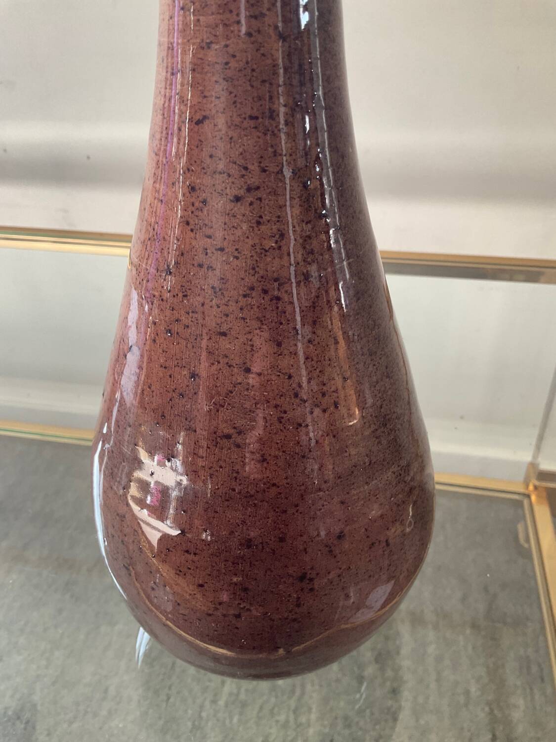 Vintage glazed terracotta vase