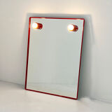 Mirror with red metal bulbs, 1970