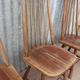 Scandinavian solid wooden high back spindle chairs, set of 4