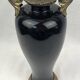 Black porcelain vase mounted on bronze, 20th