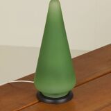 Lampe "cone" en verre dépoli vert, France c. 1990