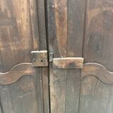 Antique pair of 18th century solid oak cabinet doors
