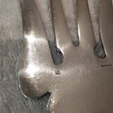 Silver plated fish serving fork, Ercuis goldsmith, laurels