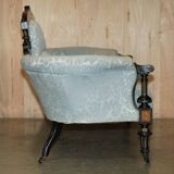 Sofa en noyer marin et ébène avec plaque Grand Tour