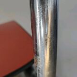 Jacques Hitier Chair 1950 Tubauto Red Bakelite Style Seat