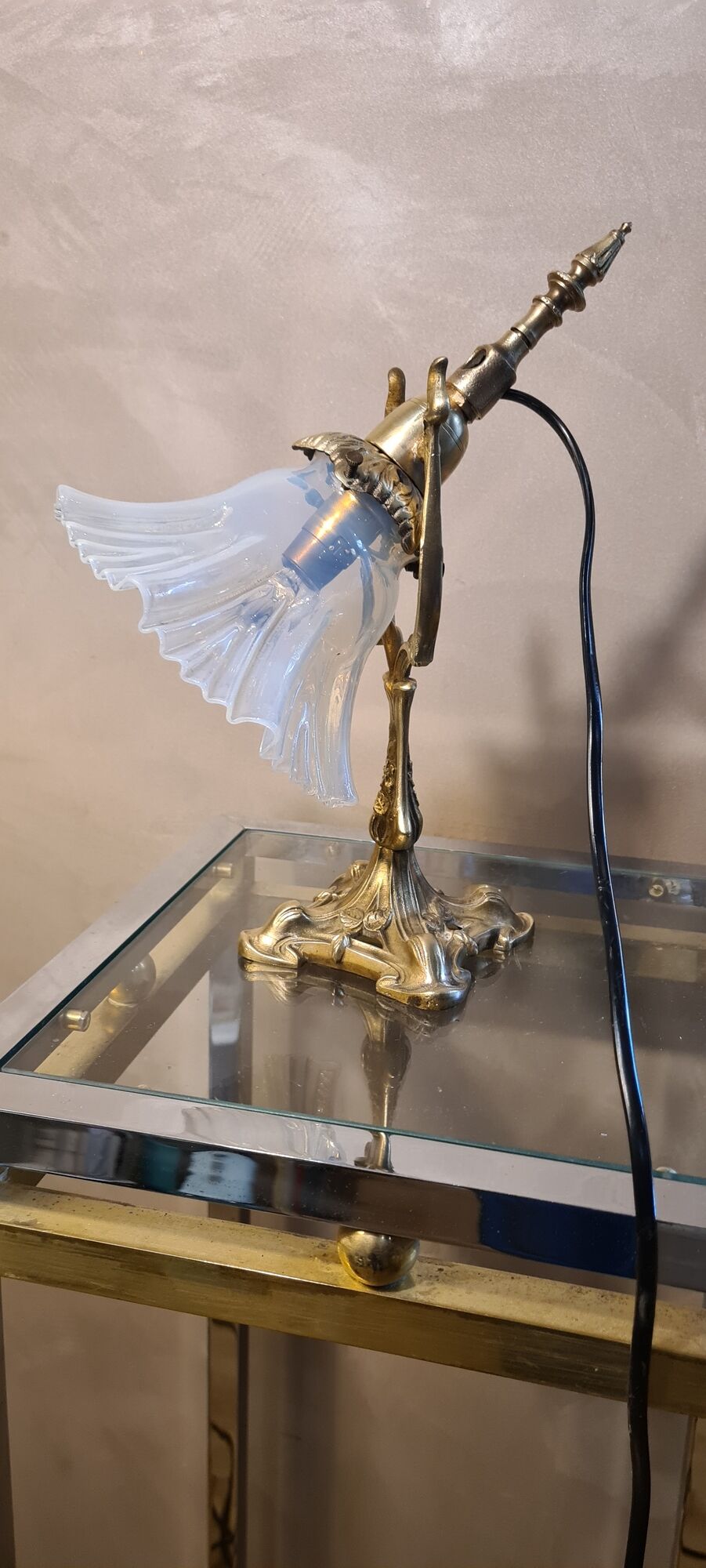 Art Nouveau bronze lamp