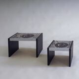 Set of 2 tiled nesting side tables