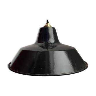 Ancienne suspension industrielle emaillée 30 cm
