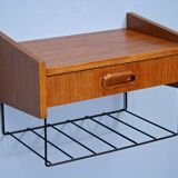 Dutch wall shelf by Tomado in teak and metal, 1960s.