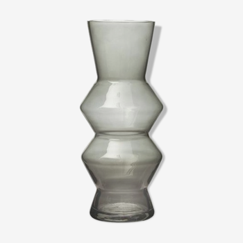 Vase en verre gris