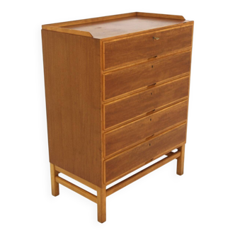 Commode "tallboy" scandinave en acajou, Axel Larsson, Bodafors, Suède, 1960