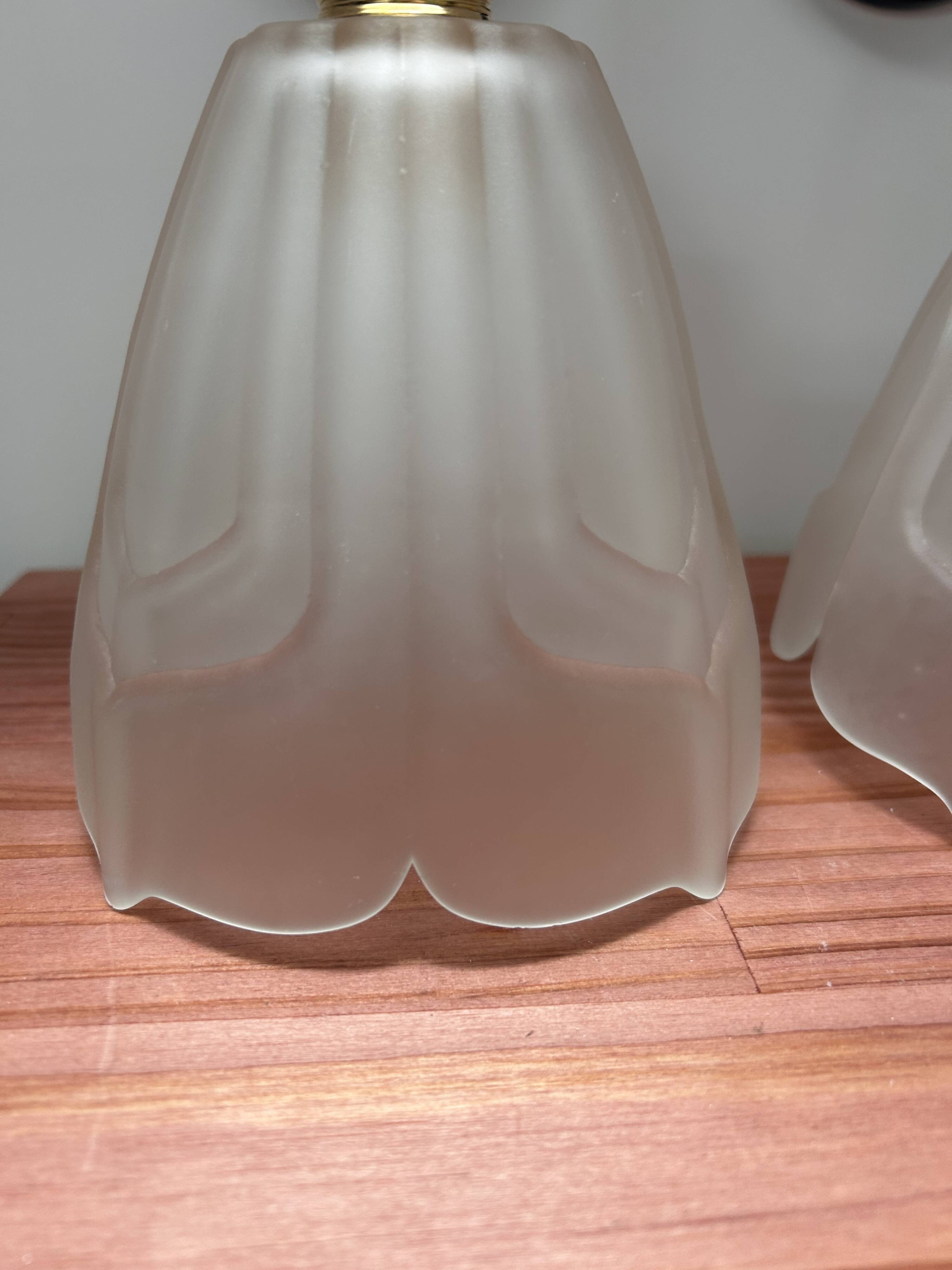 Set of two Art Deco glass wall lights