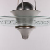 2 Art Deco Hanging lamps with cut glass England 1930