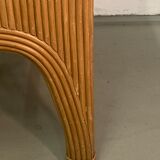 Pencil or split reed rattan arm or club chair, Vivai del Sud, 80s