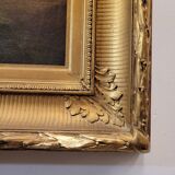 Oil on the tabla “Paisaje con ganado”, Firmado “Ruytter”, Escuela Barbizon, s. XIX – France