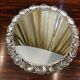Illuminated round crystal glass mirror from Palwa, West-Germany 1950s